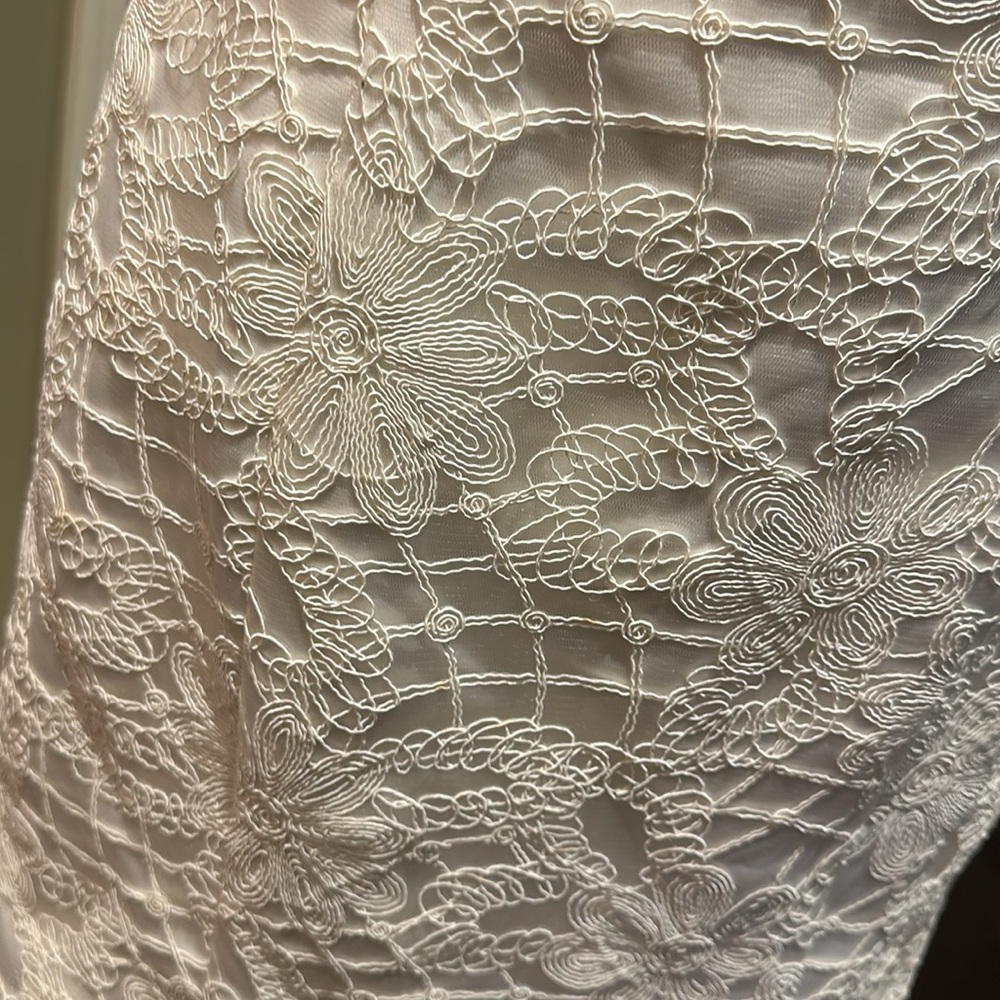 STUNNING D’Amour Bridal Gown Ivory guipure lace Strapless Floor Length Corset - Picture 5 of 12